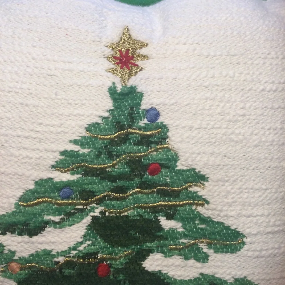 Threshold Festive Christmas Tree Throw Pillow with Green Trim NWT - Picture 7 of 10